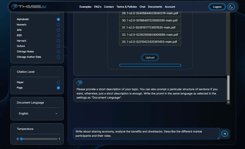 هوش مصنوعی برای نوشتن پایان‌ نامه